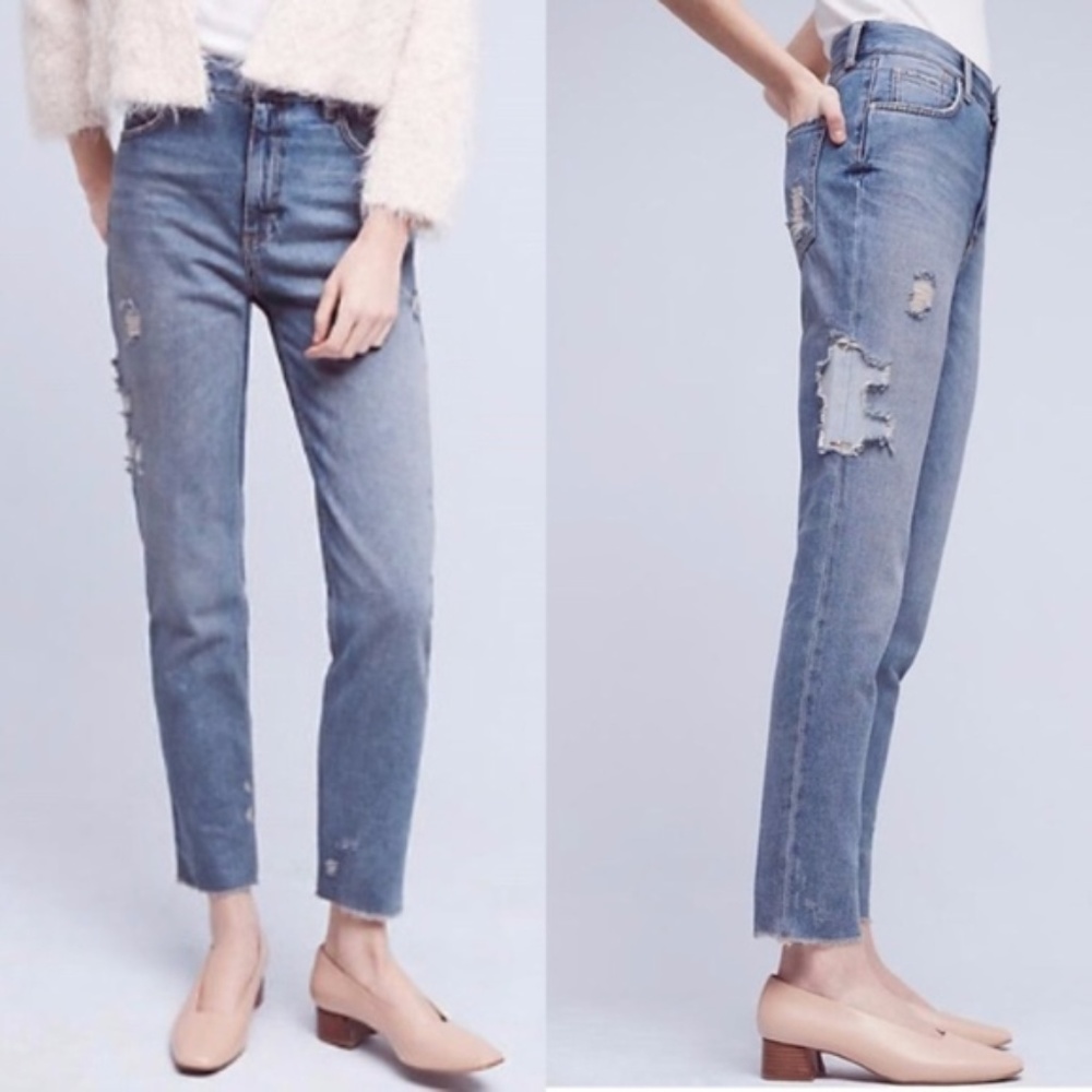 Anthro Pilcro Tilde Ultra High Rise Cropped Jeans